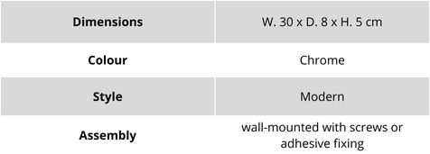 features chrome towel holder power line